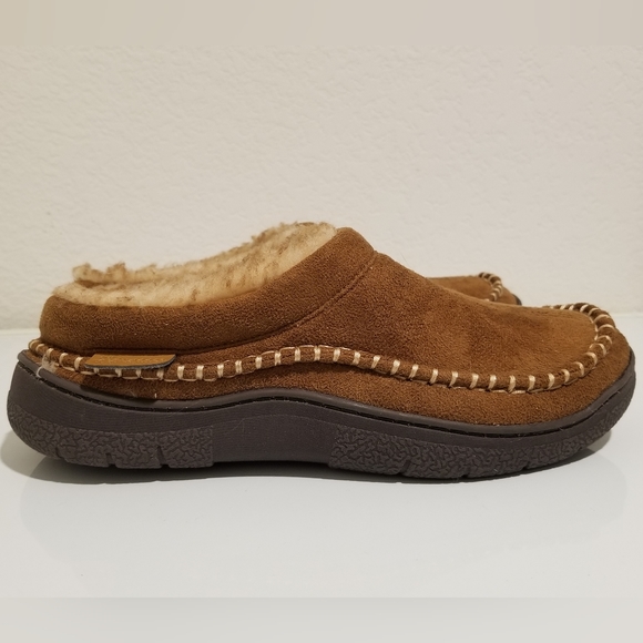 Zigzagger Men Slipper Microsuede Fur Brown Size 7-8 Slip on Indoor Outdoor Foam - Picture 6 of 9